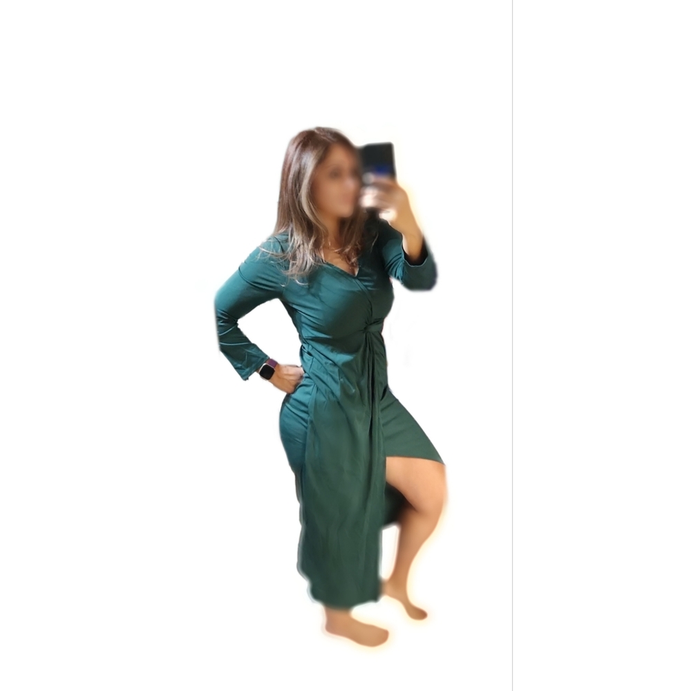 Long Sleeve Side Split Maxi Dress